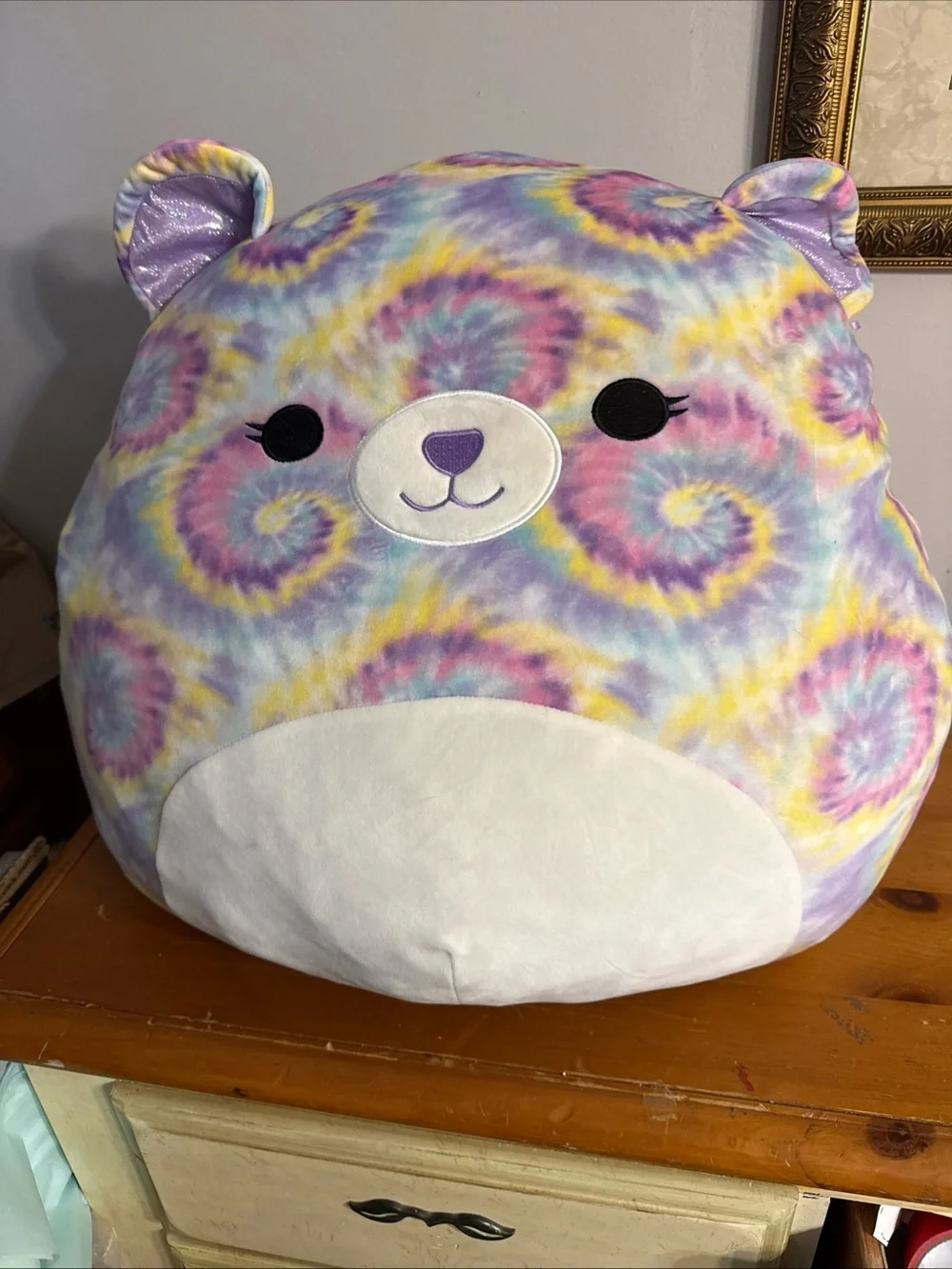 Squishmallows Pastel Tie-Dye Bear Plush - Purple, Yellow, Pink, Blue